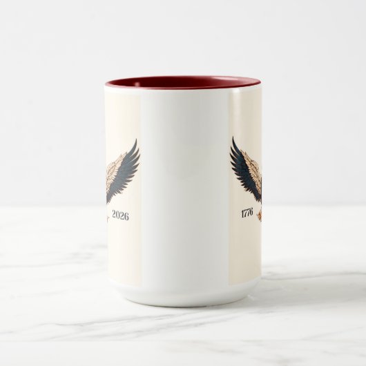 ogende koffie mok met patriottisch ontwerp (Midden)