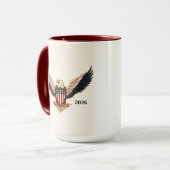 ogende koffie mok met patriottisch ontwerp (Voorkant links)