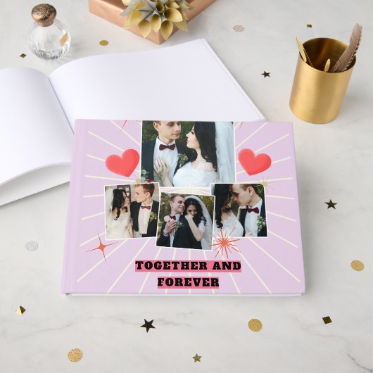ogether and Forever Couple Collage Guest Book Gastenboek (Voorkant open)