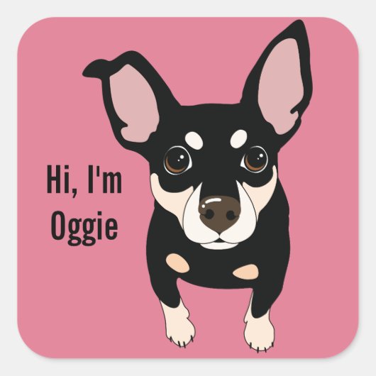 Oggie Min Pin Miniature Pinscher Sticker (Voorkant)