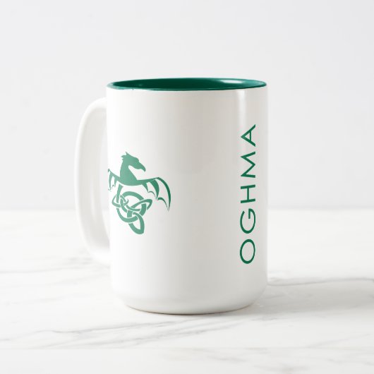 Oghma Creative Media Tweekleurige Koffiemok (Voorkant links)