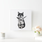 Ogie de kat vierkante klok (Huis)