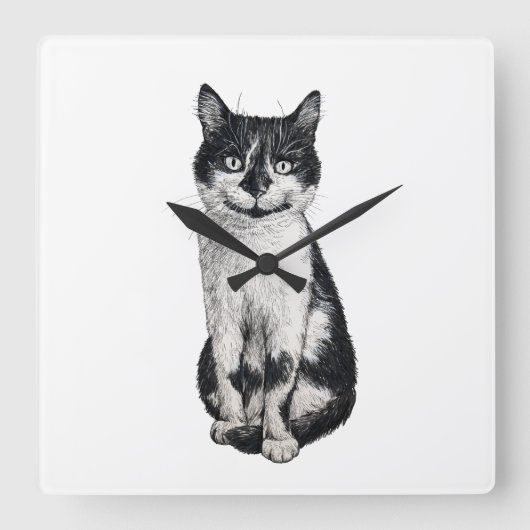 Ogie de kat vierkante klok (Voorkant)