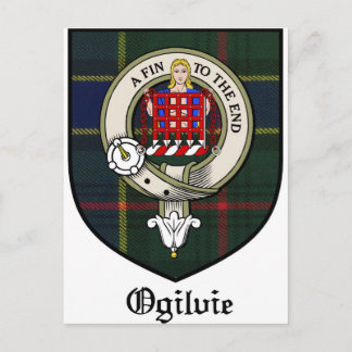Ogilvie Clan Crest Badge Tartan Briefkaart
