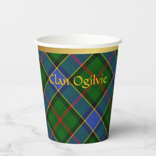 Ogilvie gepersonaliseerde Tartan kerst Papieren Bekers (Achterkant)