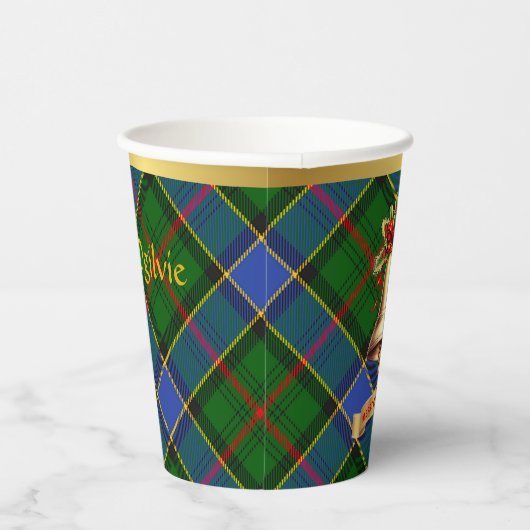 Ogilvie gepersonaliseerde Tartan kerst Papieren Bekers (Rechts)