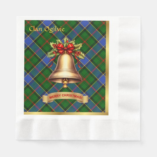 Ogilvie gepersonaliseerde Tartan kerst Servet (Voorkant)