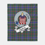 Ogilvie Hunting Modern Clan Badge Tartan Pset Fleece Deken (Voorkant)