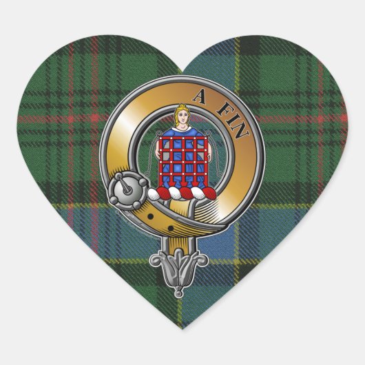 Ogilvie Tartan & Badge Hart Sticker (Voorkant)