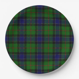 Ogilvie tartan blauw groen geruit papieren bordje
