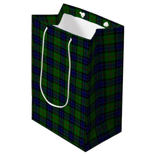 Ogilvie tartan blue green plaid medium cadeauzakje (Voorkant Gekanteld)