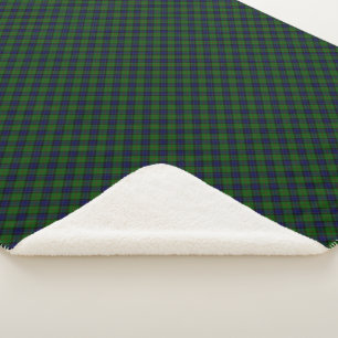 Ogilvie tartan blue green plaid sherpa deken