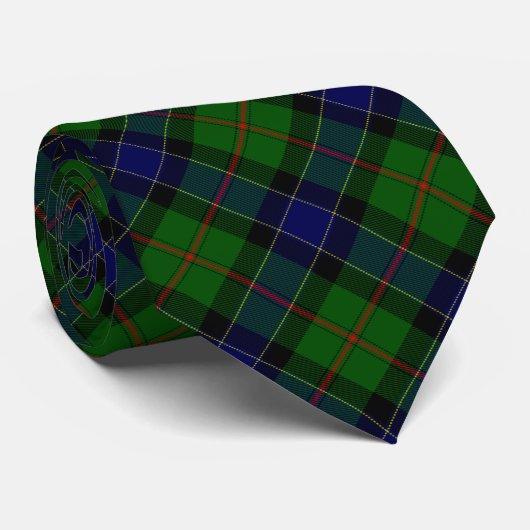 Ogilvie tartan blue green plaid stropdas (Opgerold)