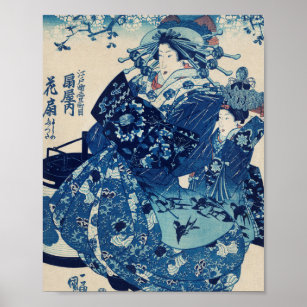 Ogiya uchi Hanaogi door Utagawa Kuniyoshi Poster