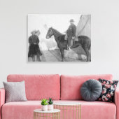 Oglala Chief "Rocky Beer" met White Canvas Afdruk (Insitu (Woonkamer))