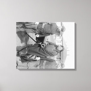 Oglala Indian Plenty Horses met 2 witte soldaat Canvas Afdruk