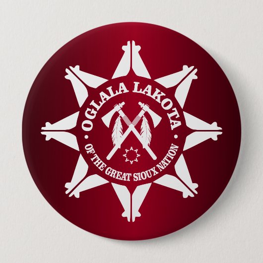 Oglala Lakota Ronde Button 4,0 Cm (Voorkant)