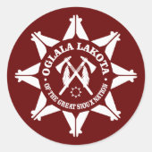 Oglala Lakota Ronde Sticker (Voorkant)