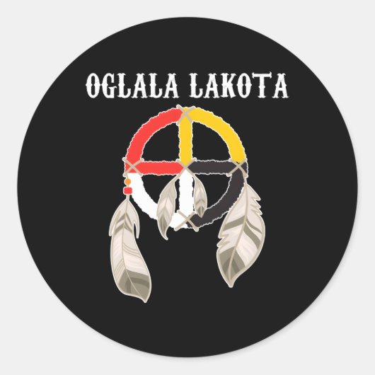 Oglala Lakota Sioux South Dakota medicijnwiel La Ronde Sticker (Voorkant)