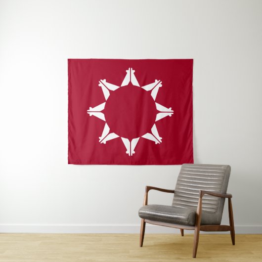 Oglala Lakota Sioux-vlag Wandkleed (In Situ (horizontaal))
