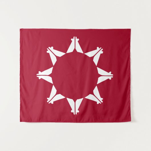 Oglala Lakota Sioux-vlag Wandkleed (Voorkant (horizontaal))