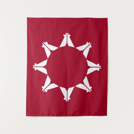 Oglala Lakota Sioux-vlag Wandkleed (Voorkant)
