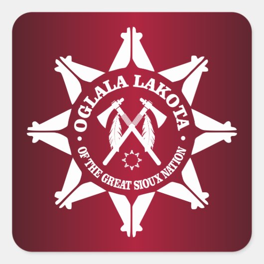 Oglala Lakota Vierkante Sticker (Voorkant)