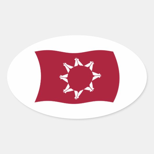 Oglala Lakota Vlagsticker Ovale Sticker (Voorkant)