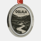 Oglala National Grassland Nebraska Stream Metalen Ornament (Rechts)