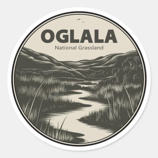 Oglala National Grassland Nebraska Stream Ronde Sticker (Voorkant)