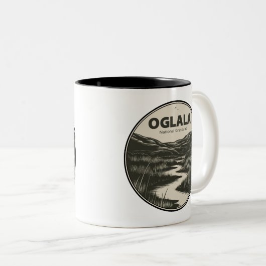 Oglala National Grassland Nebraska Stream Tweekleurige Koffiemok (Voorkant rechts)