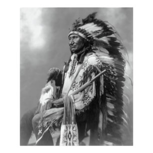 Oglala Sioux Chief Rocky Beer c. 1899 Foto Afdruk