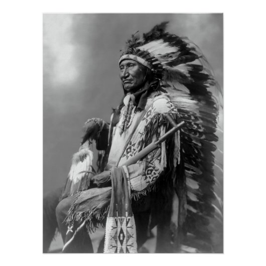 Oglala Sioux Chief Rocky Beer c. 1899 Perfect Poster (Voorkant)