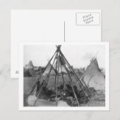 Oglala Vrouwen en kinderen in Tipi Briefkaart (Voorkant / Achterkant)