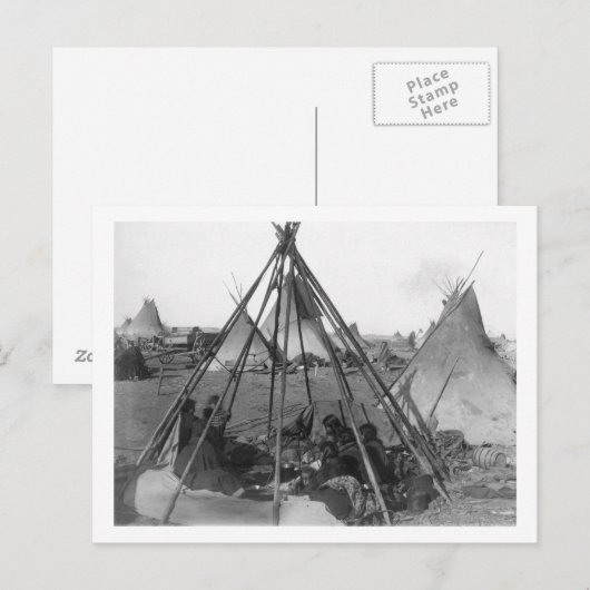 Oglala Vrouwen en kinderen in Tipi Briefkaart (Voorkant / Achterkant)