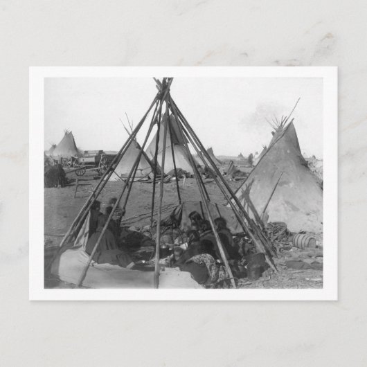 Oglala Vrouwen en kinderen in Tipi Briefkaart (Voorkant)