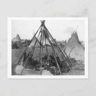 Oglala Vrouwen en kinderen in Tipi Briefkaart