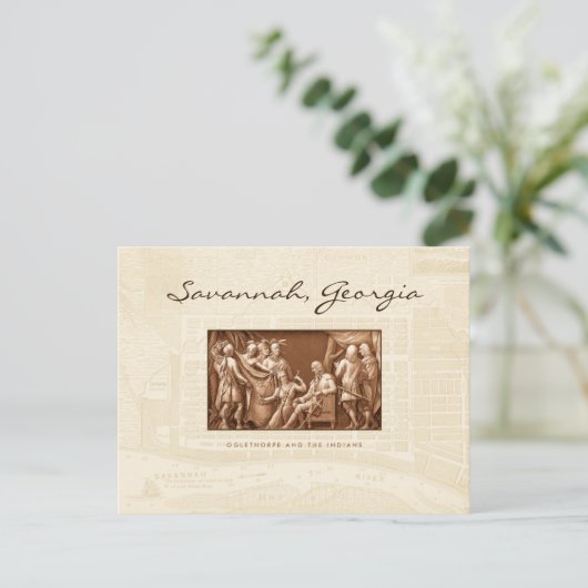 Oglethorpe en Indiërs Briefkaart (Staand voorkant)