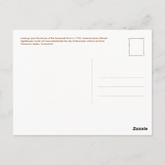 Oglethorpe en Indiërs Briefkaart (Achterkant)