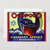 Ogopogo Canadees etiket voor appelvruchten Briefkaart (Voorkant / Achterkant)