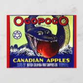 Ogopogo Canadees etiket voor appelvruchten Briefkaart (Voorkant)