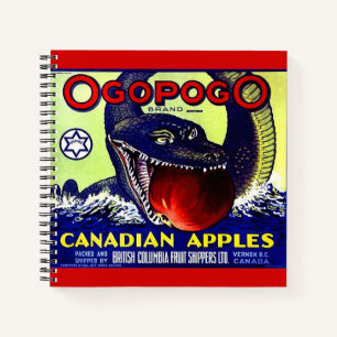 Ogopogo Canadees etiket voor appelvruchten Notitieboek