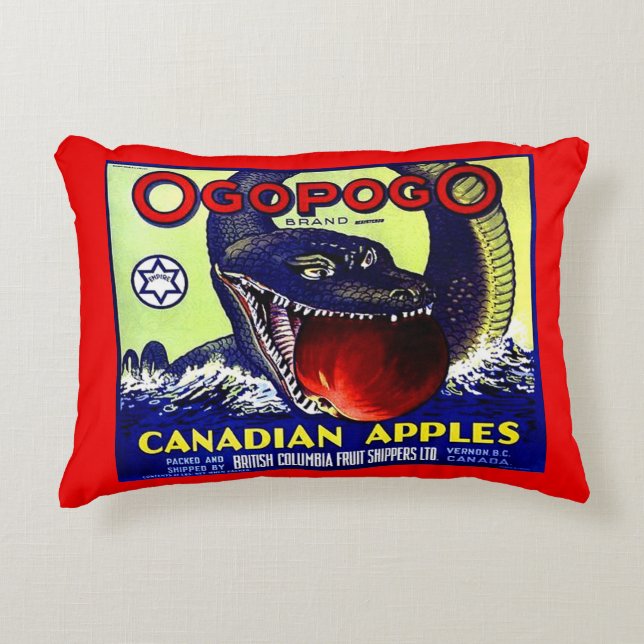 Ogopogo Canadese appelfruitkrateldruk Accent Kussen (Voorkant)