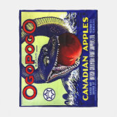 Ogopogo Canadese appelfruitkrateldruk Fleece Deken (Voorkant)