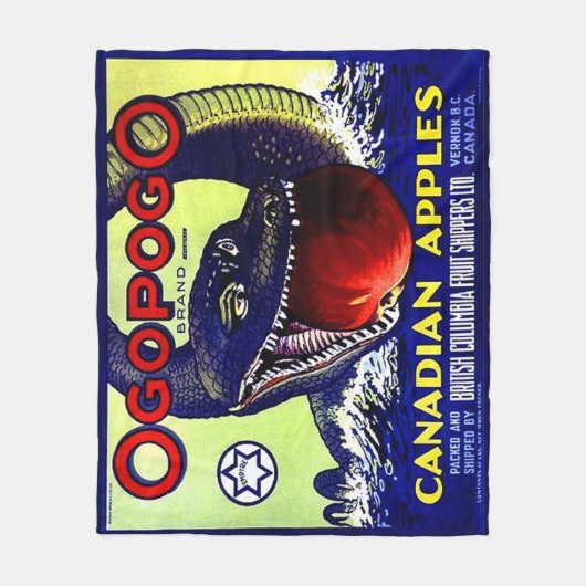 Ogopogo Canadese appelfruitkrateldruk Fleece Deken (Voorkant)