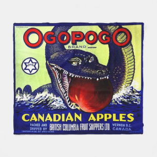 Ogopogo Canadese appelfruitkrateldruk Fleece Deken