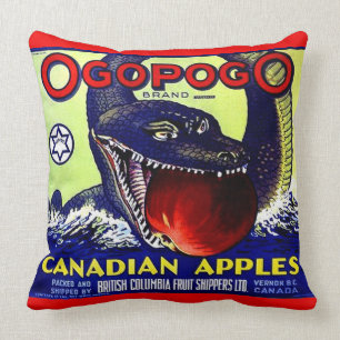 Ogopogo Canadese appelfruitkrateldruk Kussen