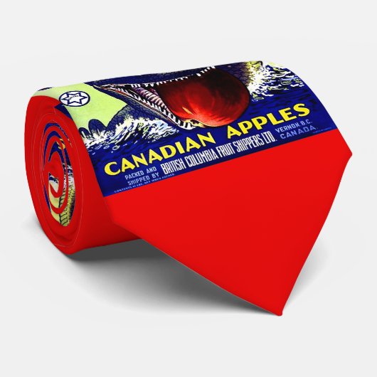 Ogopogo Canadese appelfruitkrateldruk Stropdas (Opgerold)