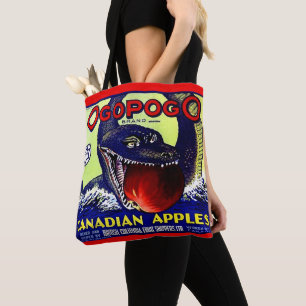 Ogopogo Canadese appelfruitkrateldruk Tote Bag