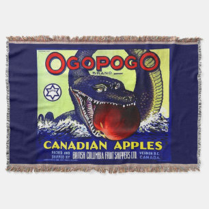 Ogopogo Canadese appels vruchten krat label afdruk Deken